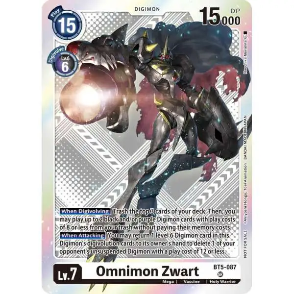 Digimon Trading Card Game Battle of Omni Super Rare Omnimon Zwart BT5-087 [Starter Deck 15 &amp; 16 Pre-Release Winner]