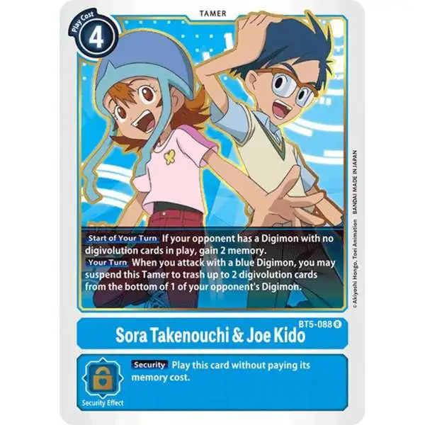 Digimon Trading Card Game Battle of Omni Rare Sora Takenouchi & Joe Kido BT5-088