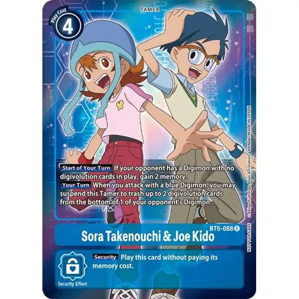 Digimon Trading Card Game Battle of Omni Rare Sora Takenouchi & Joe Kido BT5-088 [Box Topper]
