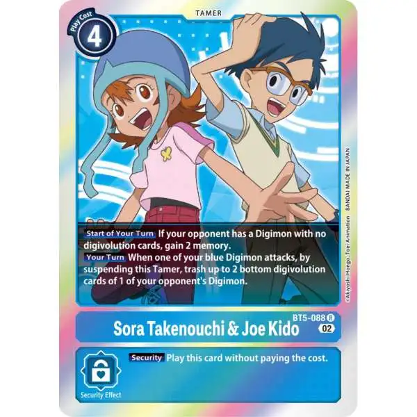 Digimon Trading Card Game Resurgence Booster Rare Sora Takenouchi &amp; Joe Kido BT5-088 [Reprint]