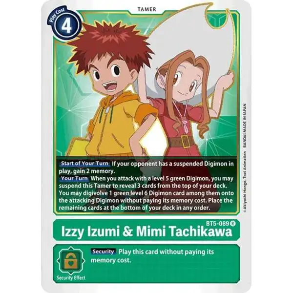 Digimon Trading Card Game Battle of Omni Rare Izzy Izumi & Mimi Tachikawa BT5-089