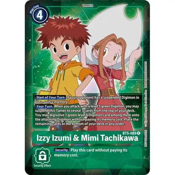 Digimon Trading Card Game Battle of Omni Rare Izzy Izumi & Mimi Tachikawa BT5-089 [Box Topper]