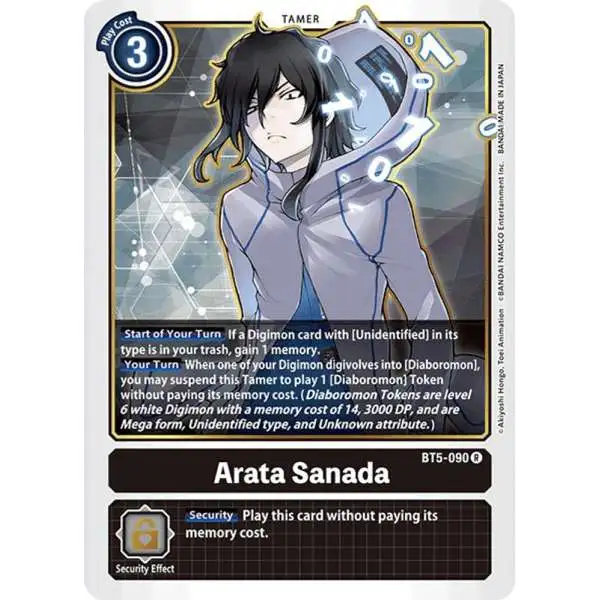 Digimon Trading Card Game Battle of Omni Rare Arata Sanada BT5-090