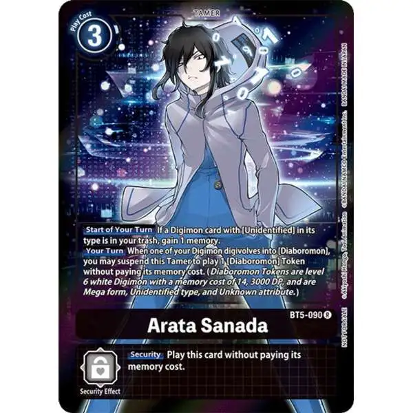 Digimon Trading Card Game Battle of Omni Rare Arata Sanada BT5-090 [Box Topper]