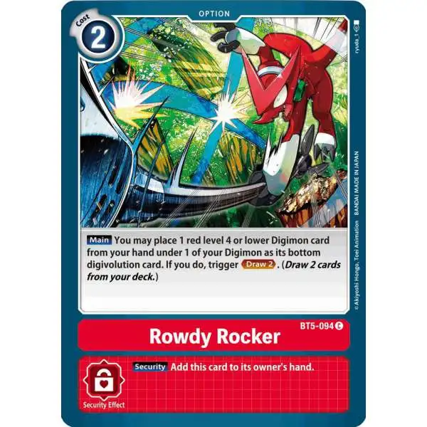 Digimon Trading Card Game Battle of Omni Common Rowdy Rocker BT5-094