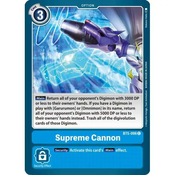 Digimon Trading Card Game Battle of Omni Common Supreme Cannon BT5-096