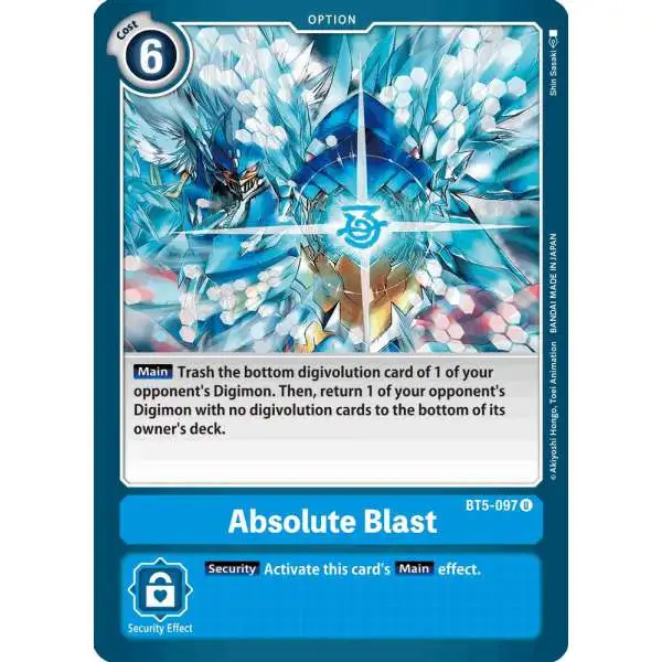 Digimon Trading Card Game Battle of Omni Uncommon Absolute Blast BT5-097