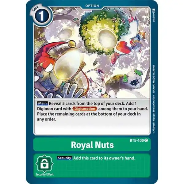 Digimon Trading Card Game Battle of Omni Common Royal Nuts BT5-100