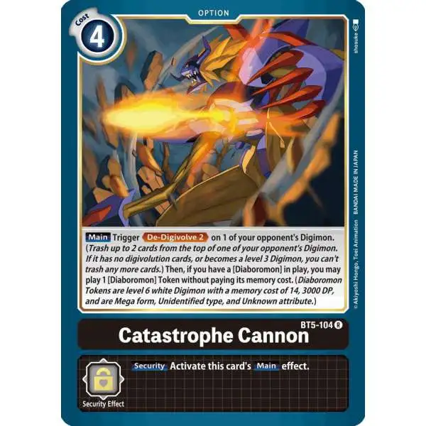 Digimon Trading Card Game Battle of Omni Rare Catastrophe Cannon BT5-104