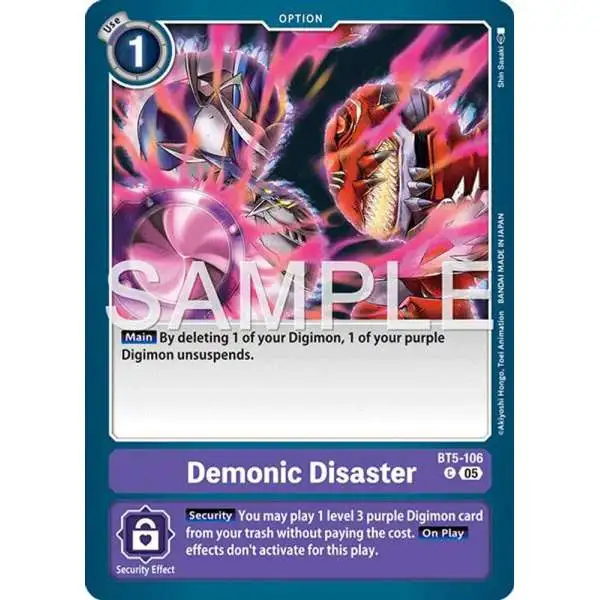 Trading Card Game Advanced Booster Digimon Generation Common Demonic Disaster BT5-106 [Reprint]