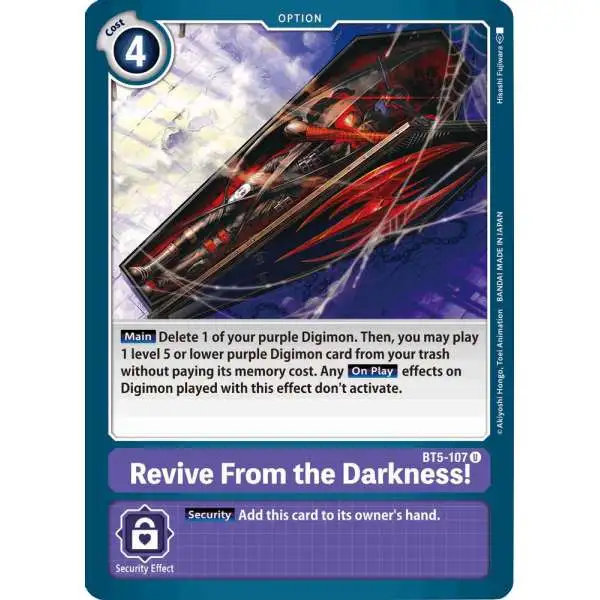 Digimon Trading Card Game Battle of Omni Uncommon Revive From the Darkness! BT5-107