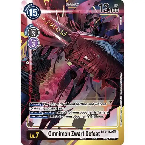 Digimon Trading Card Game Battle of Omni Secret Rare Omnimon Zwart Defeat BT5-112 [Alternate Art]