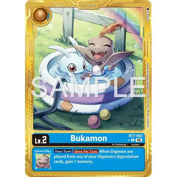 Trading Card Game Advanced Booster Digimon Generation Uncommon Bukamon BT7-002 [Gold Border]