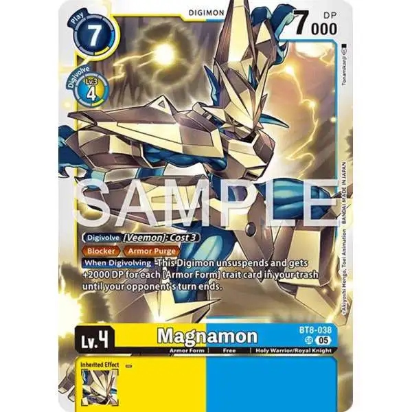 Trading Card Game Advanced Booster Digimon Generation Super Rare Magnamon BT8-038 [Reprint]