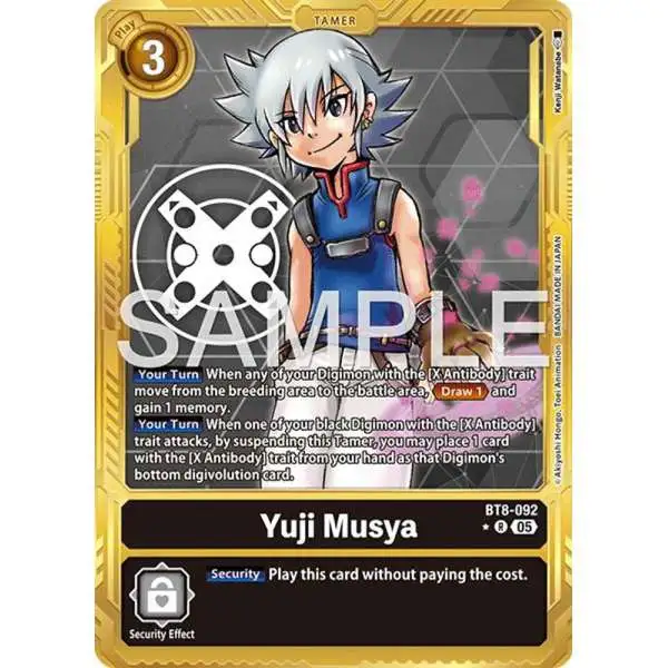 Trading Card Game Advanced Booster Digimon Generation Rare Yuji Musya BT8-092 [Gold Border]