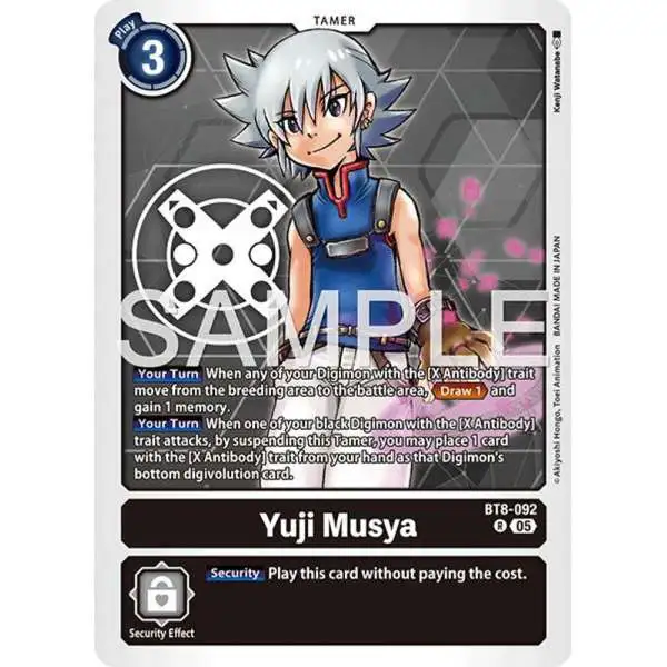 Trading Card Game Advanced Booster Digimon Generation Rare Yuji Musya BT8-092 [Reprint]