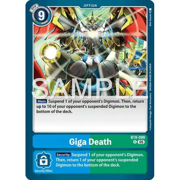 Trading Card Game Advanced Booster Digimon Generation Rare Giga Death BT8-099 [Reprint]