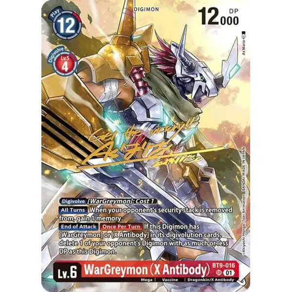 Digimon Trading Card Game World Convergence Super Rare WarGreymon (X Antibody) BT9-016 [Rare Pull]