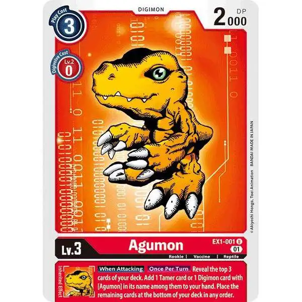 Digimon Trading Card Game Classic Collection Uncommon Agumon EX1-001