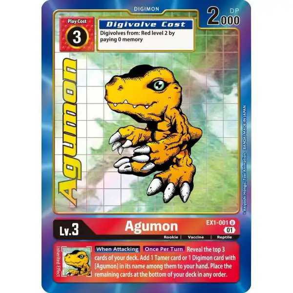 Digimon Trading Card Game Classic Collection Uncommon Agumon EX1-001 [Alternate Art]