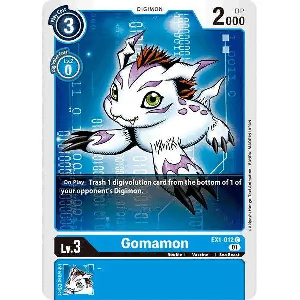 Digimon Trading Card Game Classic Collection Common Gomamon EX1-012