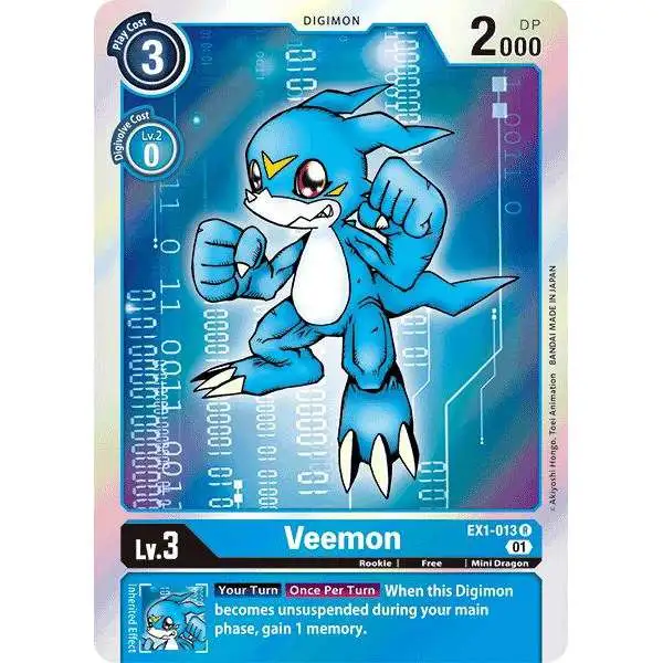 Digimon Trading Card Game Classic Collection Rare Veemon EX1-013