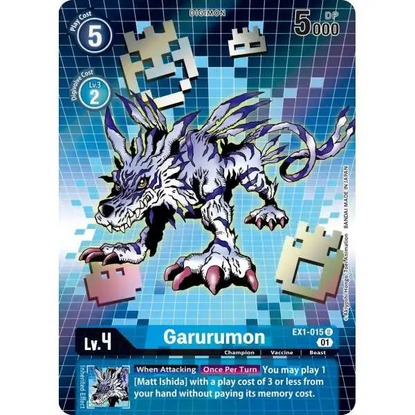 Digimon Trading Card Game Classic Collection Uncommon Garurumon EX1-015 [Alternate Art]
