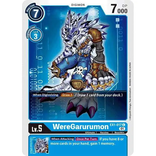 Digimon Trading Card Game Classic Collection Common WereGarurumon EX1-017