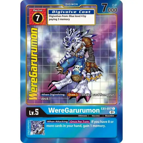 Digimon Trading Card Game Classic Collection Common WereGarurumon EX1-017 [Alternate Art]