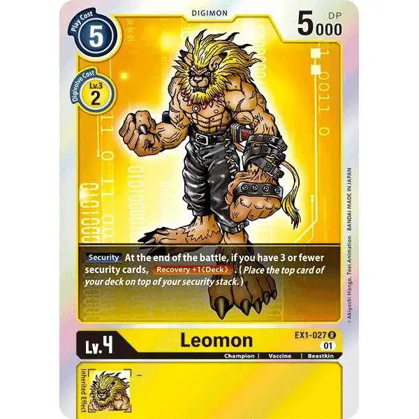 Digimon Trading Card Game Classic Collection Rare Leomon EX1-027