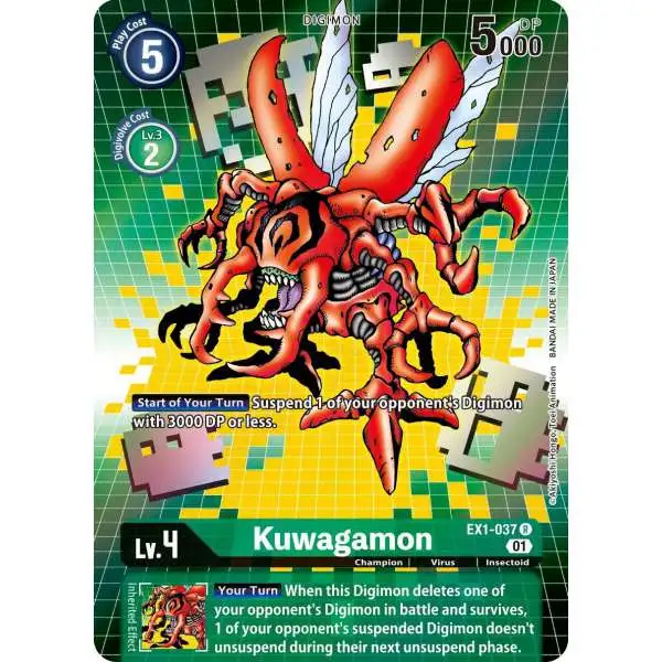Digimon Trading Card Game Classic Collection Rare Kuwagamon EX1-037 [Alternate Art]
