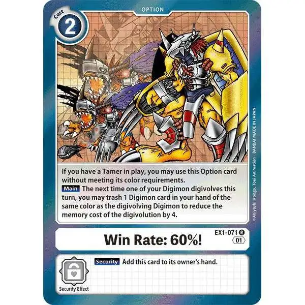 Digimon Trading Card Game Classic Collection Rare Win Rate: 60%! EX1-071