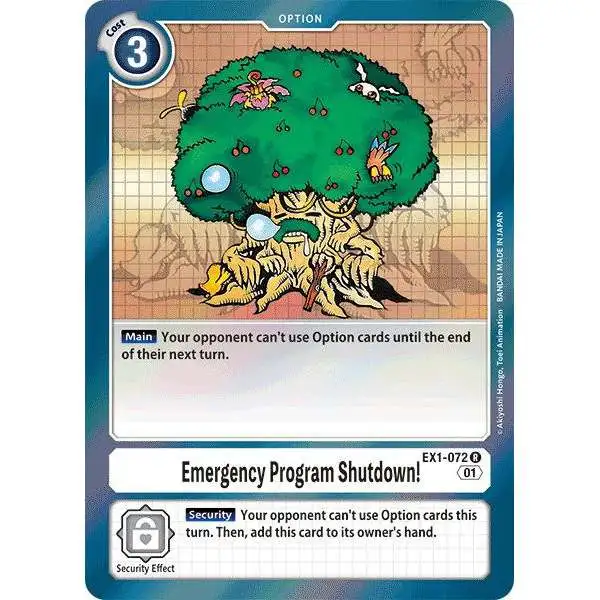 Digimon Trading Card Game Classic Collection Rare Emergency Program Shutdown! EX1-072