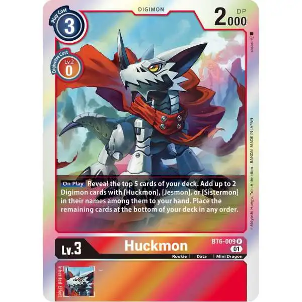 Digimon Trading Card Game Double Diamond Rare Huckmon BT6-009