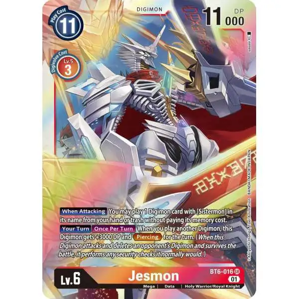 Digimon Trading Card Game Double Diamond Super Rare Jesmon BT6-016