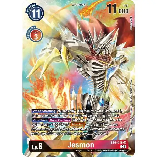 Digimon Trading Card Game Double Diamond Super Rare Jesmon BT6-016 [Alternate Art]