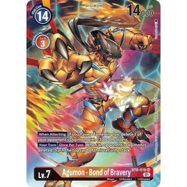 Digimon Trading Card Game Double Diamond Super Rare Agumon - Bond of Bravery BT6-018 [Alternate Art]