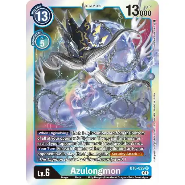 Digimon Trading Card Game Double Diamond Super Rare Azulongmon BT6-029
