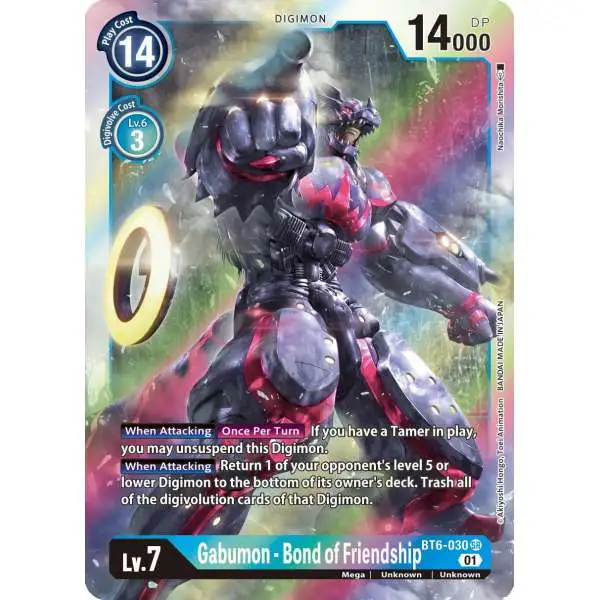 Digimon Trading Card Game Double Diamond Super Rare Gabumon - Bond of Friendship BT6-030