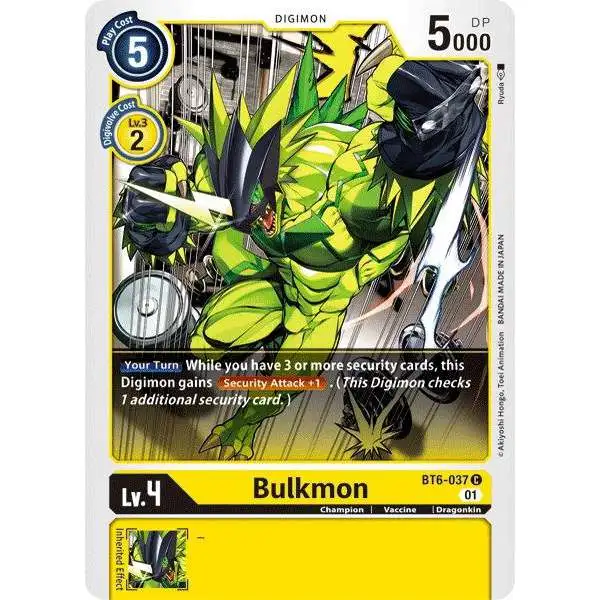 Digimon Trading Card Game Double Diamond Common Bulkmon BT6-037