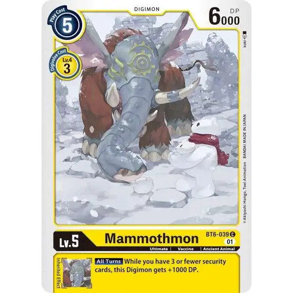 Digimon Trading Card Game Double Diamond Common Mammothmon BT6-039