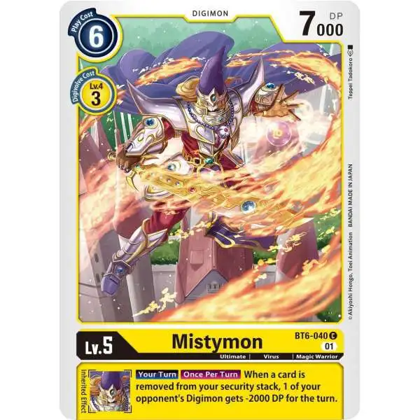 Digimon Trading Card Game Double Diamond Common Mistymon BT6-040