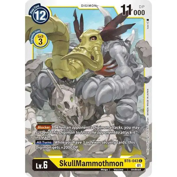 Digimon Trading Card Game Double Diamond Common SkullMammothmon BT6-043