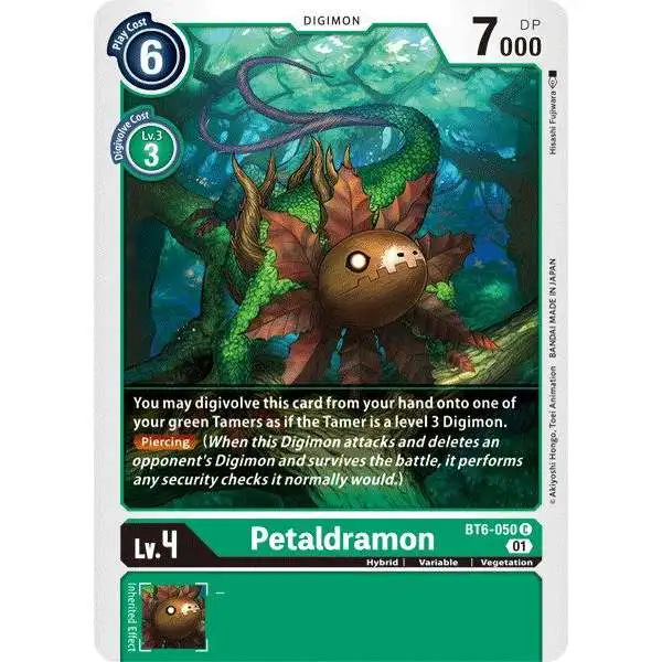 Digimon Trading Card Game Double Diamond Common Petaldramon BT6-050