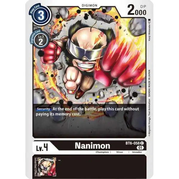 Digimon Trading Card Game Double Diamond Common Nanimon BT6-058