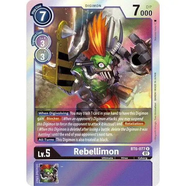 Digimon Trading Card Game Double Diamond Rare Rebellimon BT6-077