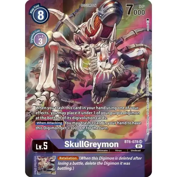Digimon Trading Card Game Double Diamond Super Rare SkullGreymon BT6-078 [Alternate Art]