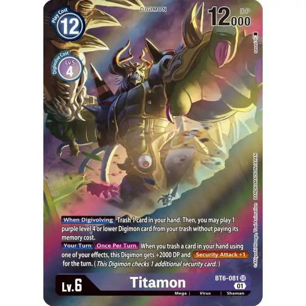 Digimon Trading Card Game Double Diamond Super Rare Titamon BT6-081 [Alternate Art]