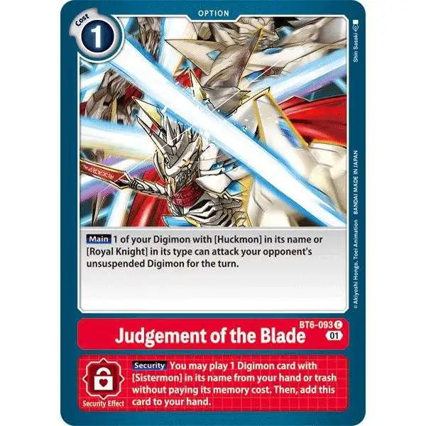 Digimon Trading Card Game Double Diamond Common Judgement of the Blade BT6-093