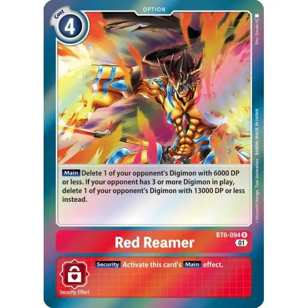 Digimon Trading Card Game Double Diamond Rare Red Reamer BT6-094